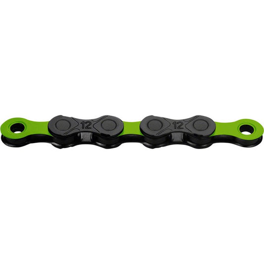 KMC DLC 12 Chain - 12-Speed, 126 Links, Black/Green
