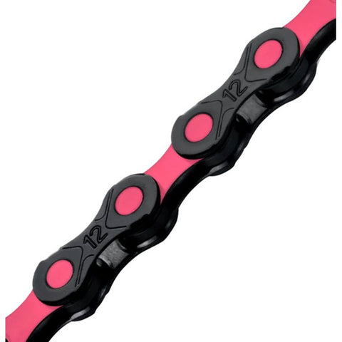 KMC DLC 12 Chain - 12-Speed, 126 Links, Black/Pink