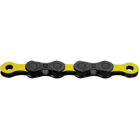KMC DLC 12 Chain - 12-Speed, 126 Links, Black/Yellow
