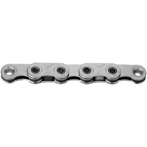 KMC X-Flat EPT Waxed Chain - 12/13-Speed, 126 Links, Compatible with SRAM T-Type and AXS Systems, Silver