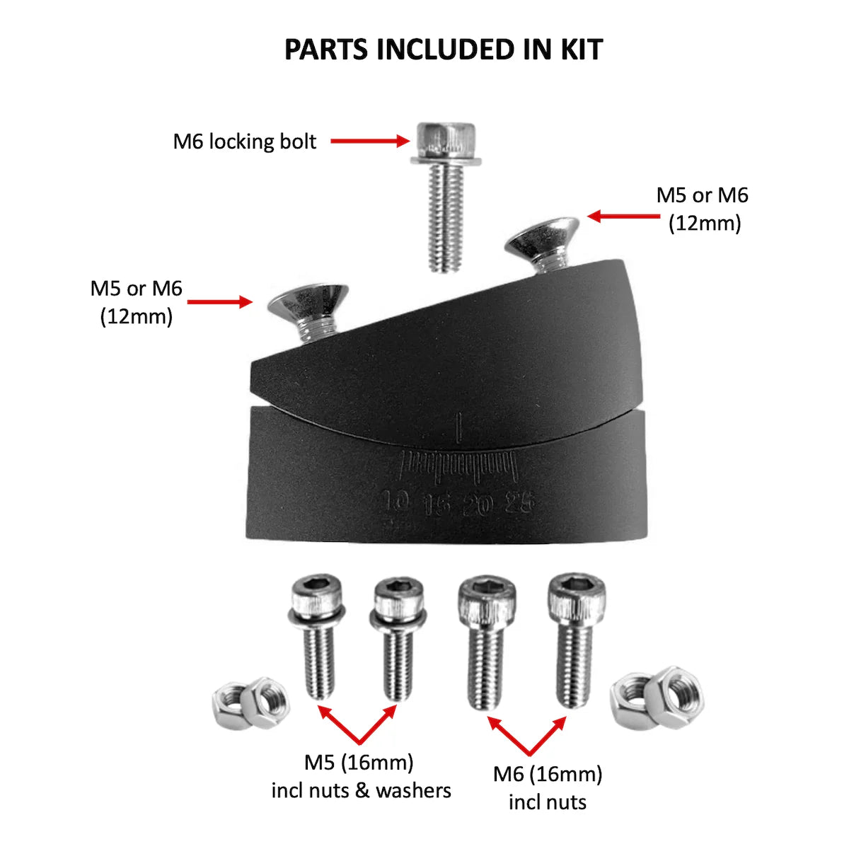 FastTT Adjustable Angled Riser Kit - M5/M6 for FastTT AeroBars