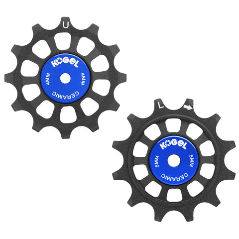 Kogel Bearings 12/12T Hybrid Ceramic Pulley Set Shim 11, Cross - Black