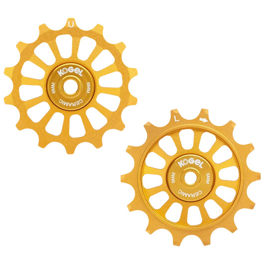 Kogel Bearings 14/14T Hybrid Ceramic Pulley Set SRAM 12, Cross - Gold