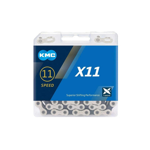 KMC X11 Chain - 11-Speed, 118 Links, Silver/Black