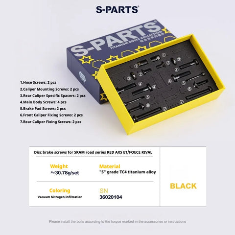 S-Parts SRAM Ti Bolts for Brakes SRAM E1
