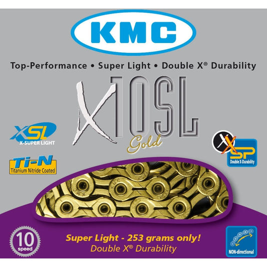 Cadena KMC X11SL SuperLigera Dorada 10 velocidades - Bike Center