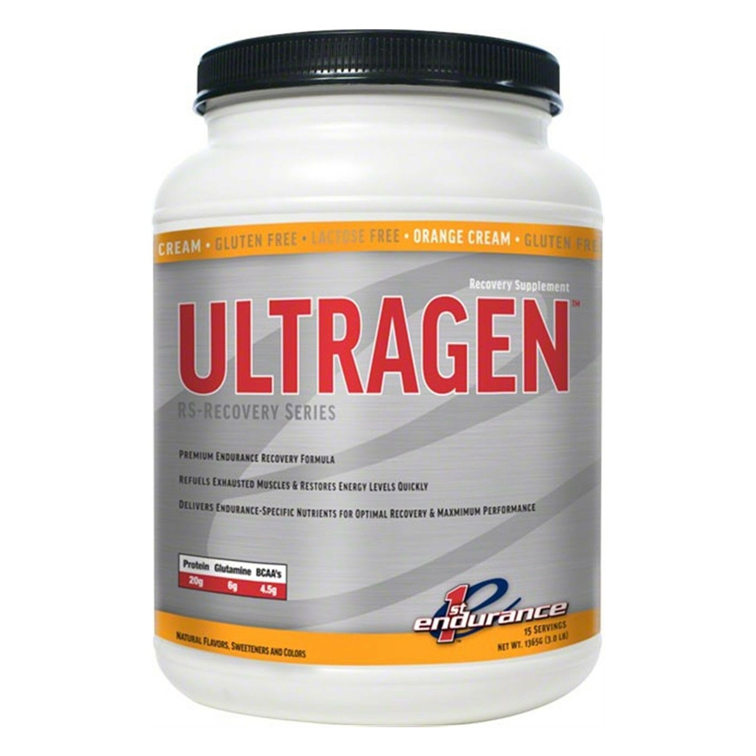 First Endurance ULTRAGEN Recovery: Orange Cream 15 Serving Canister - Bike Center