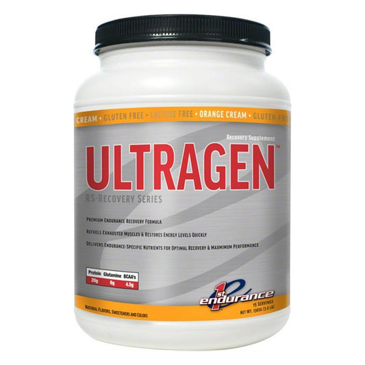 First Endurance ULTRAGEN Recovery: Orange Cream 15 Serving Canister - Bike Center