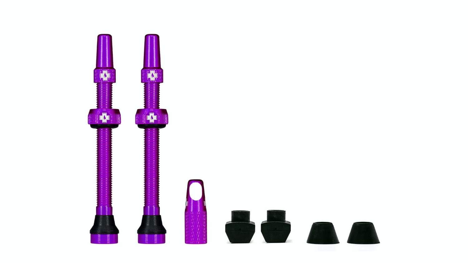 Muc-Off Tubeless Valve Kit: Purple, fits Road and Mountain, 44mm, Pair - Bike Center