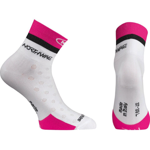 Medias Northwave Logo Women - Blanco/Fuschia - Bike Center