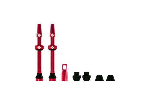 Muc-Off Tubeless Valve Kit: Red, fits Road and Mountain, 60mm, Pair - Bike Center